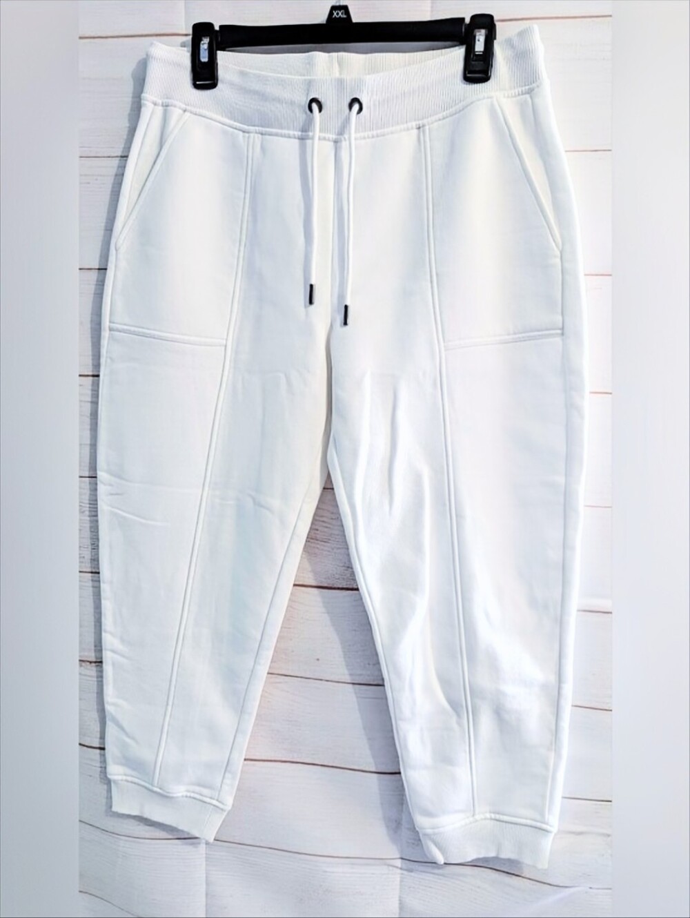 Banana Republic White 🤍 Jogger Sweatpants with Drawstring And Elastic Cuffs M